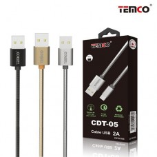 CABLE USB - TIPO C 1MT METAL CARGA RAPIDA 2A