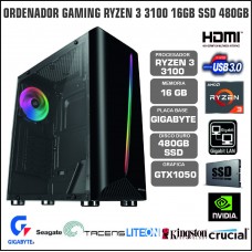 ORDENADOR GAMING RYZEN 3 3100 16GB SSD 480GB GTX1050